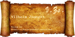 Vilheim Zsanett névjegykártya
